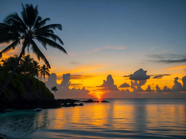 Bardzo piękne widoki na zachód słońca na całym wybrzeżu wysp Mentawai