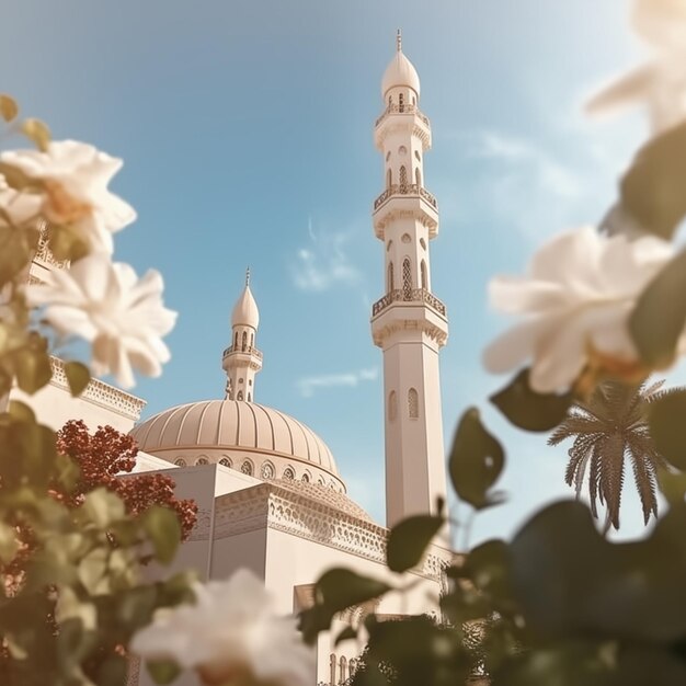 Zdjęcie bardzo piękny budynek ogromnego meczetu.