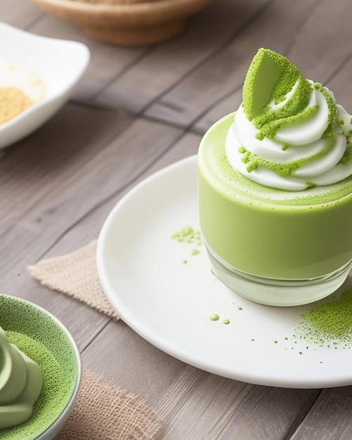 Zdjęcie bardzo smaczne minty iced matcha latte