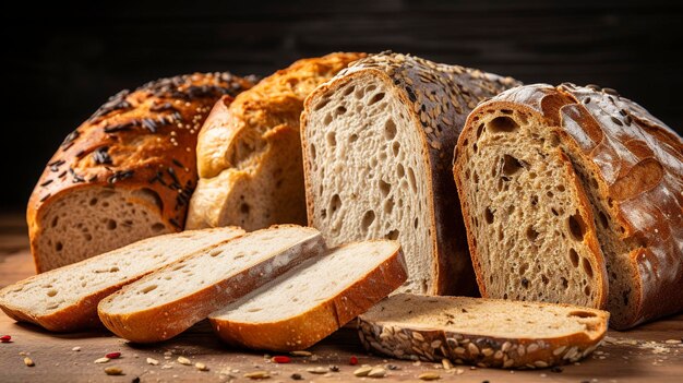 Bardzo szczegółowe zbliżenie chleba wieloziarnistego, prezentujące różne ziarna