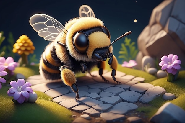 bardzo szczegółowy, malutki, uroczy kinowy efekt świetlny Beekeeper