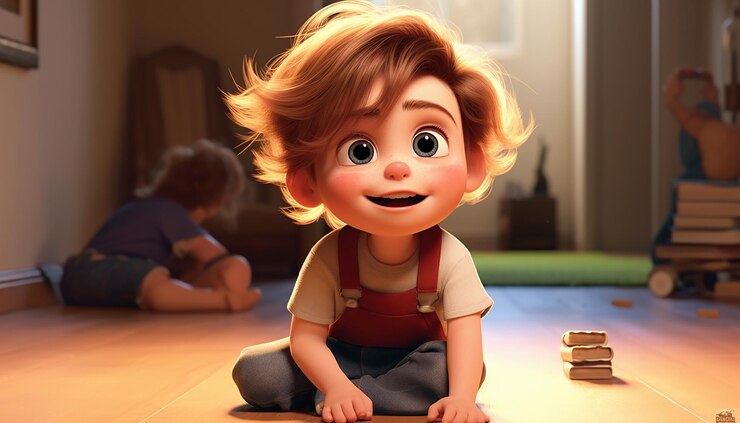 Zdjęcie bardzo urocza animacja w stylu pixar dla dzieci