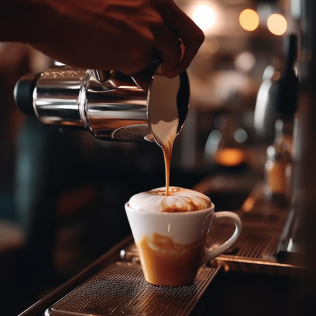 Barista robi kawę Generative AI