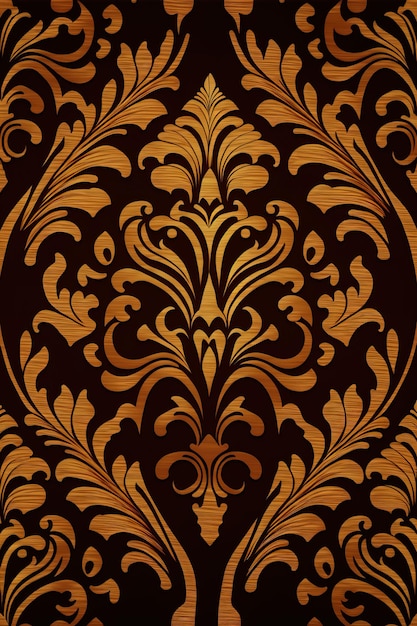 Barokowy wzór tkaniny kwiecisty Klasyczny luksusowy staromodny adamaszkowy ornament królewski wiktoriański