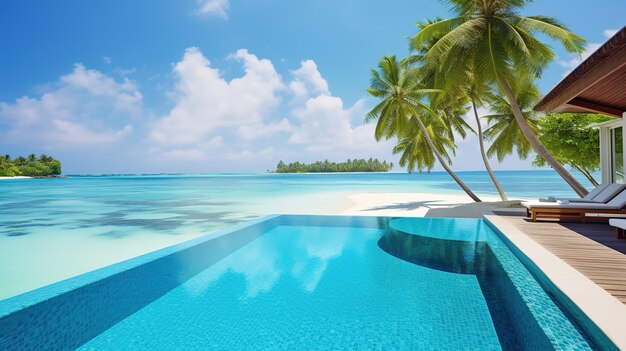 basen na Malediwach lub w pobliżu w Sunny