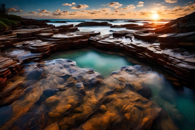 Baseny skalne w Sunshine Coast Australia są znane jako Point Arkwright