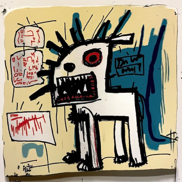 Basquiat naklejka streszczenie graffiti wall art ekspresja clipart tatuaż farba 1980