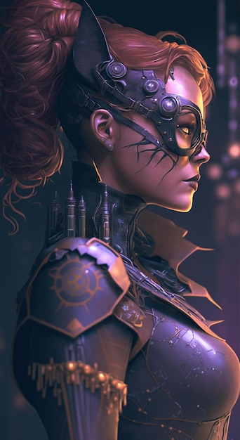 Batgirl Cyberpunk Oszałamiająco szczegółowa ilustracja w ultrarealistycznej rozdzielczości 8K