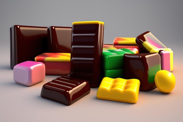 Batony czekoladowe i cukierki czekoladowe różne
