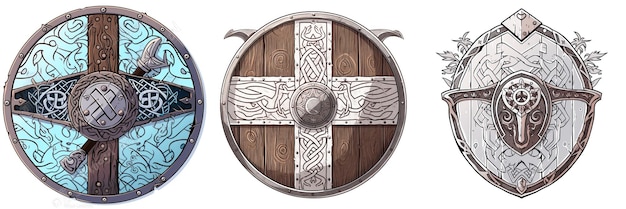 Battle Shield Warrior Viking Logo 2D