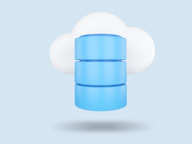 Zdjęcie baza danych cloud computing concept ilustracja renderowania 3d