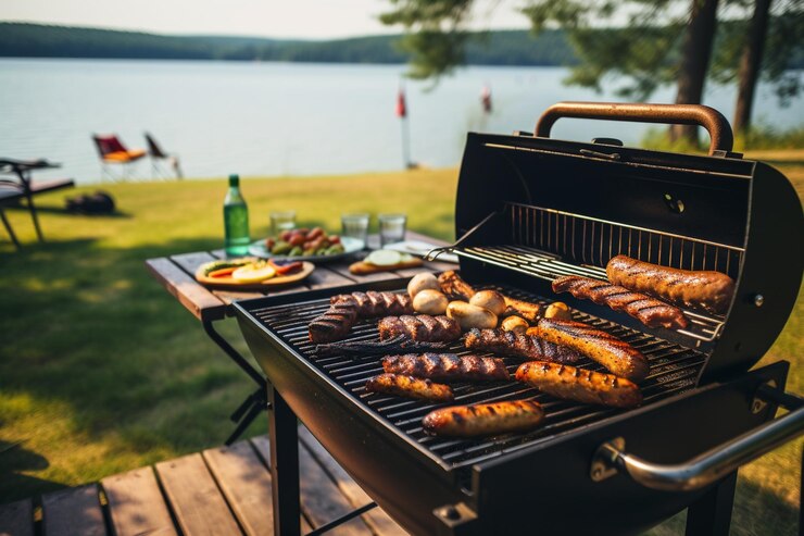 Zdjęcie bbq i piknik na świeżym powietrzu