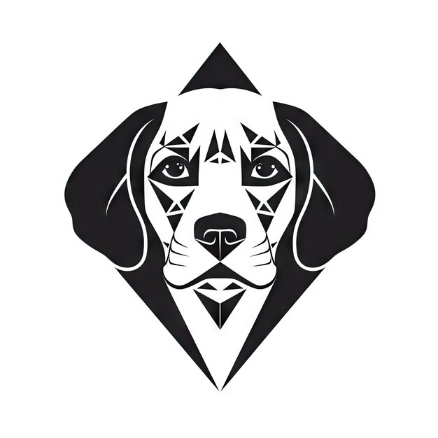 Zdjęcie beagle icon dog black silhouette puppy pictogram pet outline beagle symbol izolowany na białym tle ai generative illustration