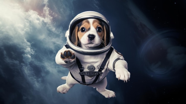 Beagle w garniturze kosmicznym bada głębię kosmosu