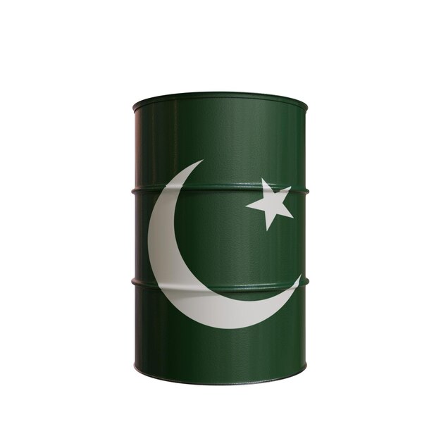 Beczka ropy z flagą Pakistanu
