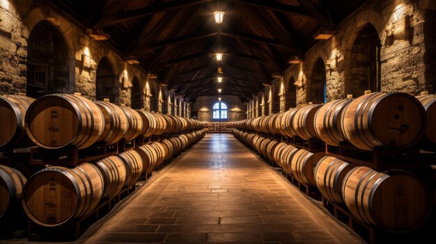 Beczki do wina w skarbcach do wina beczki do wina lub whisky francuskie beczki drewniane