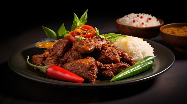 Beef Rendang to danie Minang pochodzące z regionu Minangkabau na Zachodniej Sumatrze w Indonezji