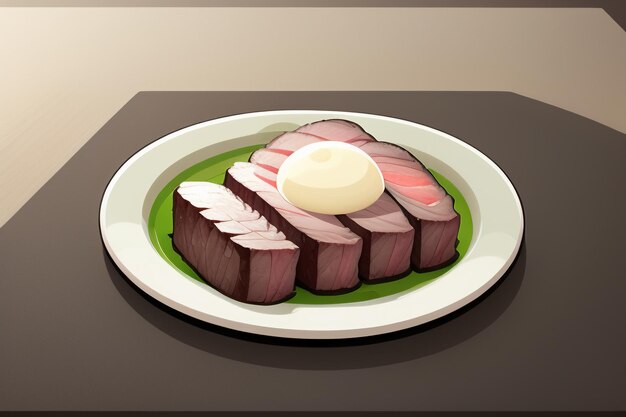 Beef western food UI icon Game prop design gourmet steak style 3D c4d element renderingu kreskówek