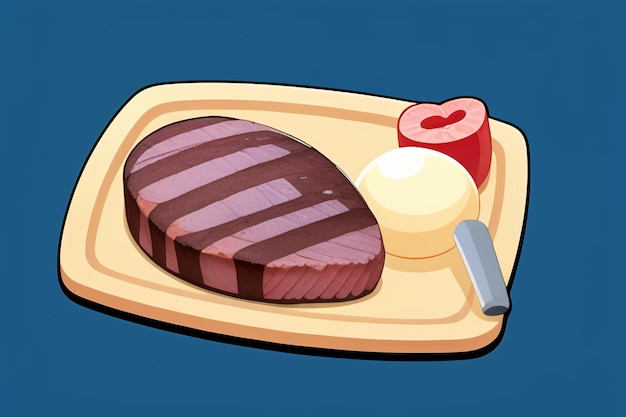 Zdjęcie beef western food ui icon game prop design gourmet steak style 3d c4d element renderingu kreskówek