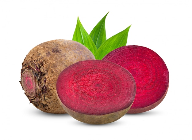 Beetroot Warzywa Z Liściem Odizolowywającym Na Bielu