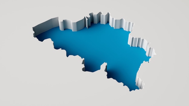 Belgia Mapa 3d wewnętrzna mapa wytłaczania Głębokość morza z wewnętrznym cieniem