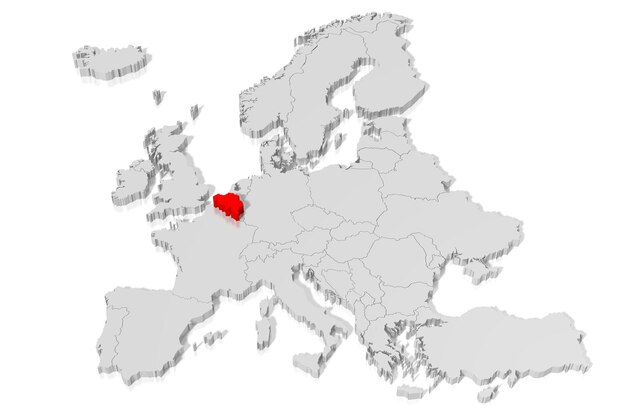 Zdjęcie belgia wybrana na mapie europy