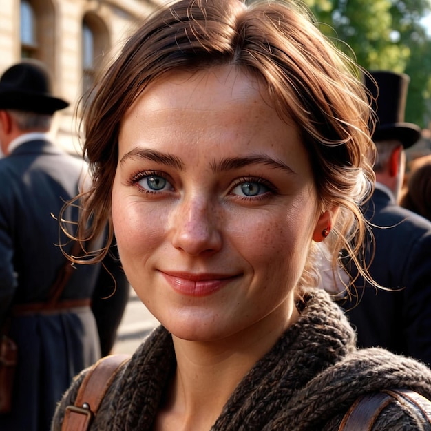 Zdjęcie belgijska kobieta z belgii typowy obywatel krajowy