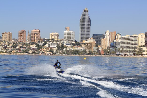 Benidorm Alicante Privince beach from sea