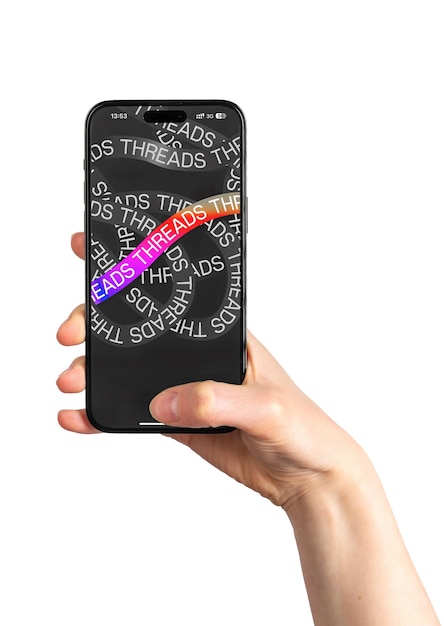 Berlin Niemcy 6 lipca 2023 Aplikacja Threads nowa aplikacja mobilna na smartfonie odizolowana na biało