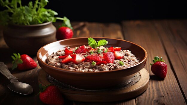 Berry Bliss Buckwheat Porridge z truskawkami