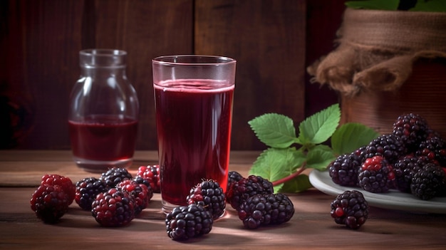 Berry Delight Ożywiający sok z czarnobrązów w szklance