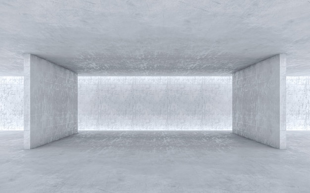 Betonowa pusta ściana. Streszczenie ściana architektury. Renderowanie 3d