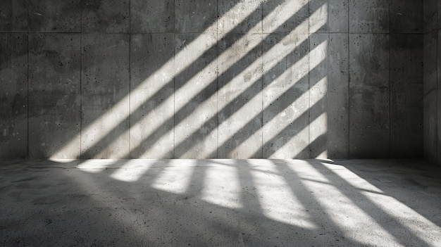 Zdjęcie betonowa ściana z cieniami i drzwiami na tle