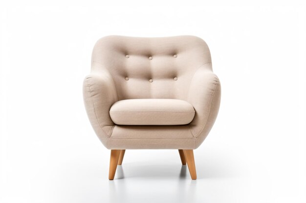 beżowy krzesło z drewnianymi nogami i poduszką