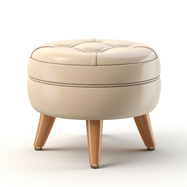 Beżowy Ottoman Side Table 3d Render dla entuzjastów nauki