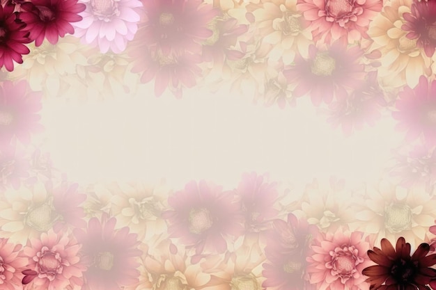 Zdjęcie beżowy różowy kolor tła sylwetki kwiaty pocztówka generatywna ai