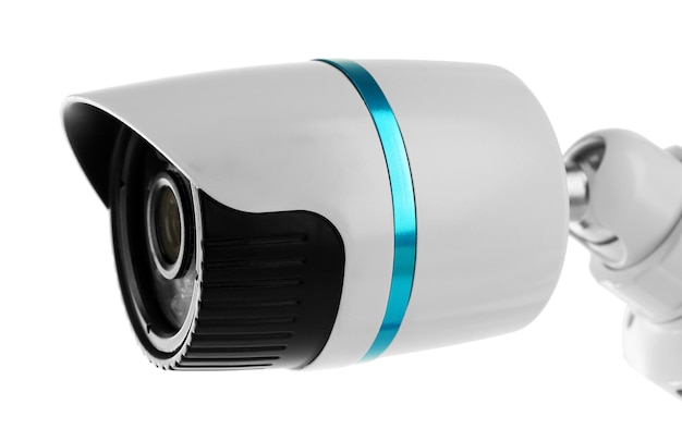 Bezpieczna kamera CCTV na białym tle