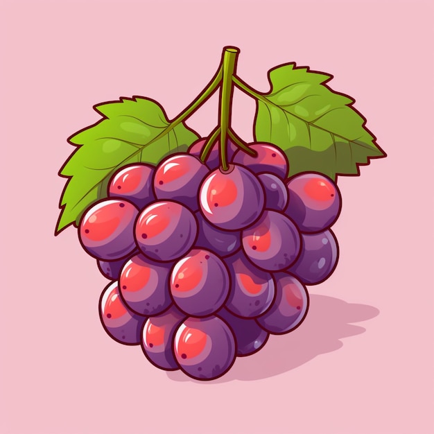 Bezpłatna ilustracja kreskówki z owocami winogron