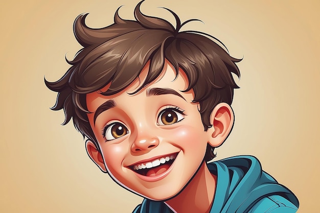 Zdjęcie bezpłatna ilustracja wektorowa wesołego chłopca z ekspresyjnymi emocjami twarzy