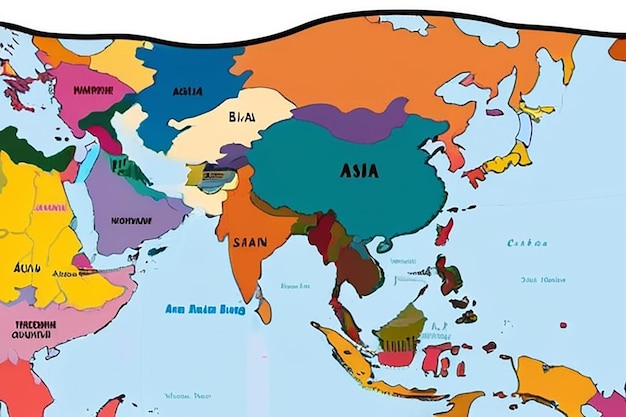 Zdjęcie bezpłatna pusta mapa azji