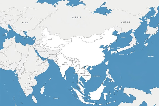 Zdjęcie bezpłatna pusta mapa azji