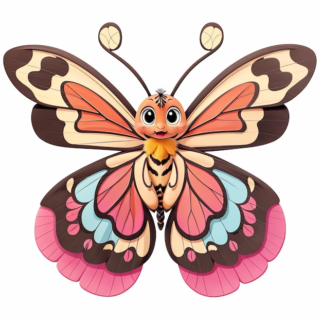 Zdjęcie bezpłatna urocza ilustracja kolorowa animacja motyla generatywna sztuczna inteligencja