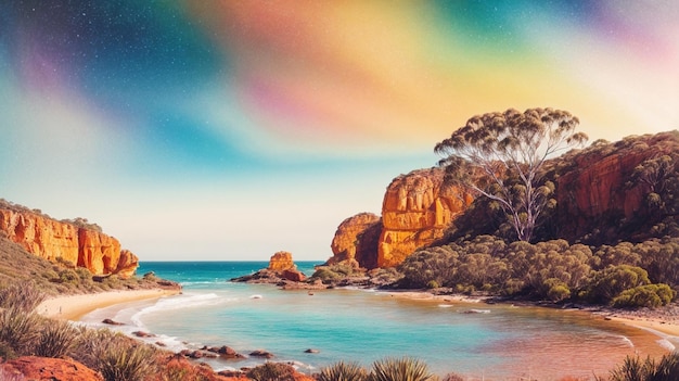 Bezpłatna wektorowa akwarela przedstawiająca kolorowe uroczystości Dnia Australii