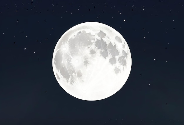 Bezpłatna wektorowa szara pełnia księżyca ilustracja na nocnym tle z białą chmurą