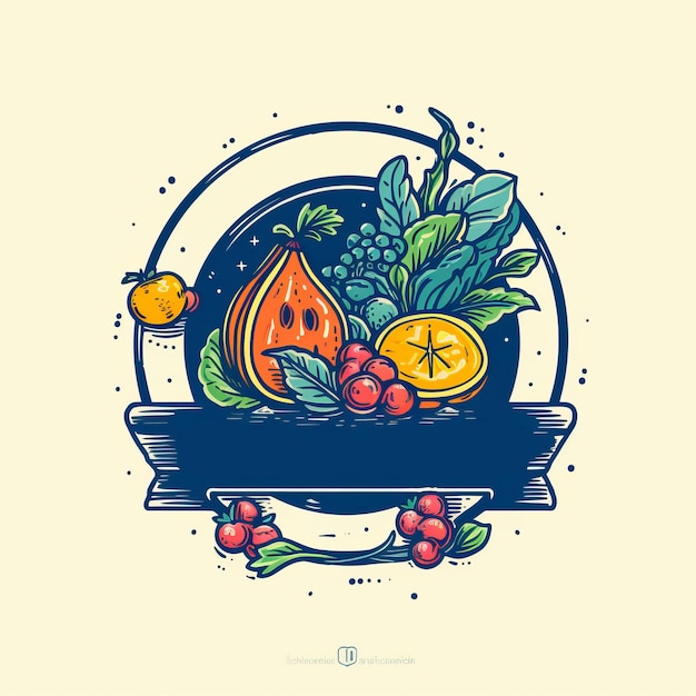 Zdjęcie bezpłatne i żywe warzywa i owoce logo design generative ai
