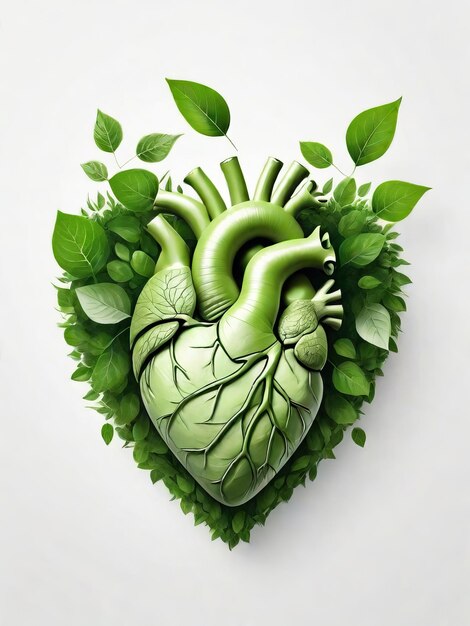 Bezpłatne ożywiające zdrowie układu oddechowego ludzkie płuca z żywymi zielonymi liśćmi Generative Ai
