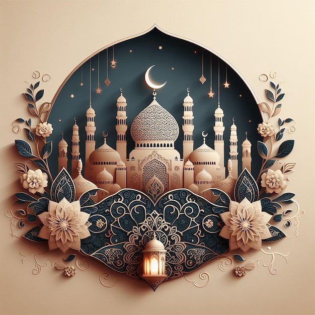 Bezpłatne zdjęcia eleganckie ramadan kareem dekoracyjna karta festiwalowa
