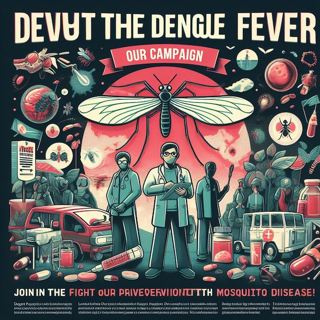 Zdjęcie bezpłatne zdjęcia w mediach społecznościowych kampania zapobiegania dengue choroba komarów epidemia