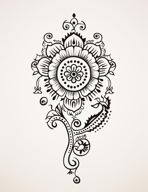 Bezpłatne zdjęcie henna mehendi design indyjski pakistański azjatycki narzeczona indyjski i arabski mehndi design