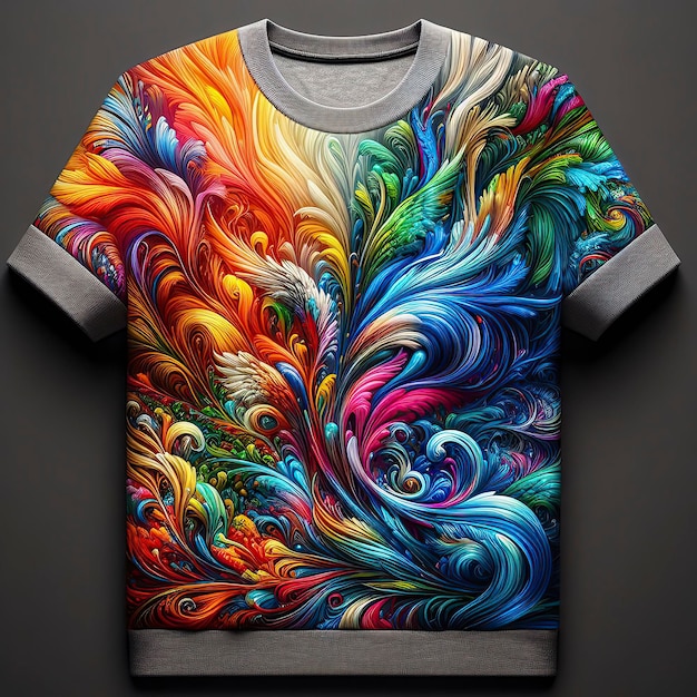 Bezpłatne zdjęcie Piękny projekt koszulki Koncepcja wzór artystyczny koszulka jest kolorowa